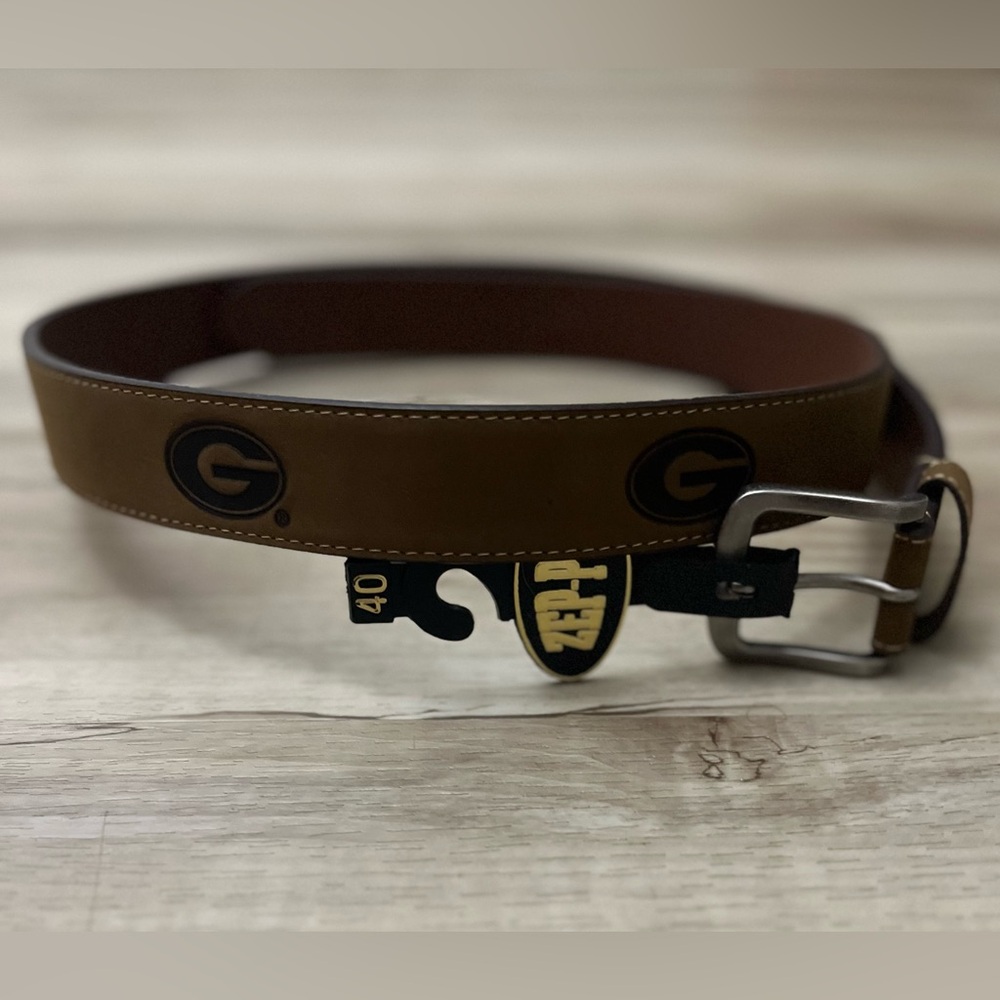 Brown Leather UGA Belt for Men